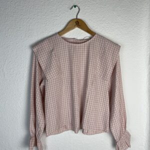 CAMISA CUADROS HOMBRERAS ROSA