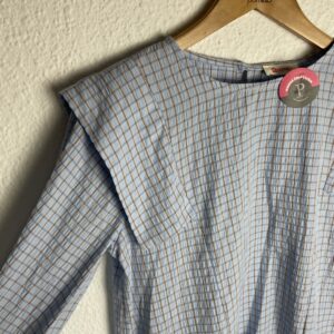 CAMISA CUADROS AZULES HOMBRERAS