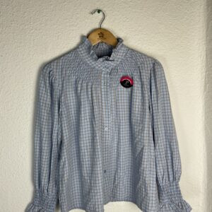 BLUSA CUADROS NIDO DE ABEJA AZUL