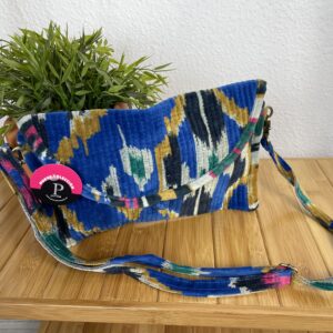 BOLSO TERCIOPELO TONOS AZULES