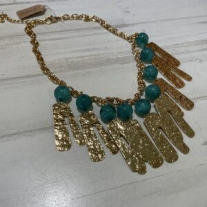 COLLAR DORADO BOLITAS TURQUESA