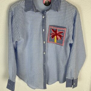 CAMISA VICHY DETALLE DE PALMERA CROCHET