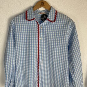 CAMISA VICHY CELESTE DETALLE ZUTA ROJA