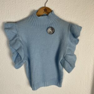 CHALECO VOLANTE MANGAS CELESTE