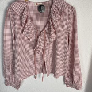 CAMISA ROSA VICHY VOLANTE LACITO