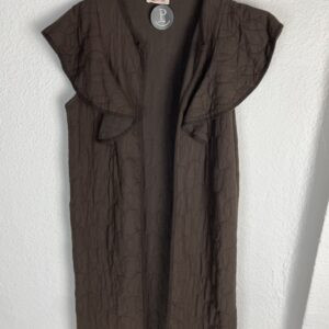 CHALECO MARRÓN VOLANTES