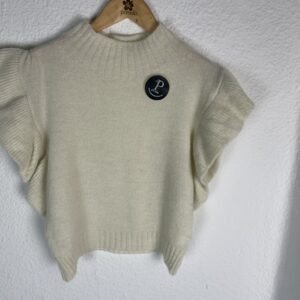 CHALECO BEIG VOLANTES