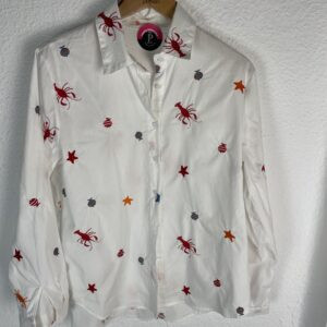 CAMISA BORDADA CANGREJOS Y PECES