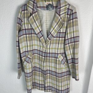 ABRIGO CUADROS MALVA Y VERDE