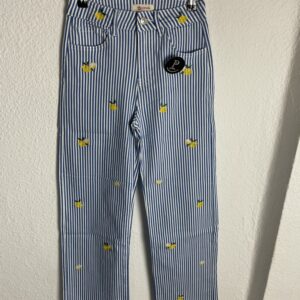 PANTALÓN RAYAS AZULONAS LIMONES BORDADOS