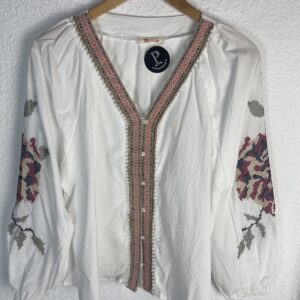 CAMISA BLANCA MANGAS BORDADAS