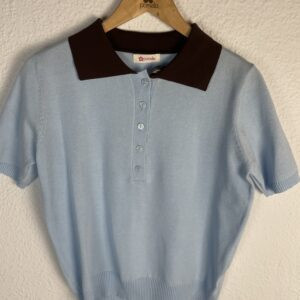 JERSEYRS CUELLO POLO CELESTE Y MARRON