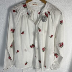 CAMISA NIDO DE ABEJA CUELLO BORDADA