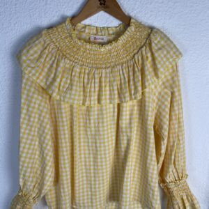 CAMISA VICHY AMARILLA NIDO DE ABEJA