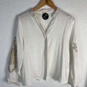CAMISA BLANCA MANGAS BORDADAS