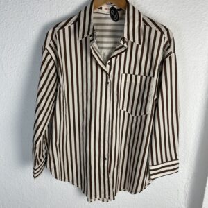 CAMISA RAYAS MARRON CHOCOLATE