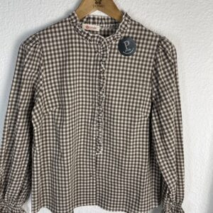 CAMISA VICHY MARRON VOLANTE