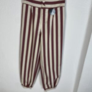 PANTALON RAYAS ROJO Y BEIG RECOGIDO