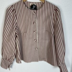 CHAQUETA RAYAS ROJA Y BEIG