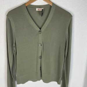 CHAQUETA HILO VERDE BASICA