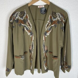 CHAQUETA VERDE BORDADA