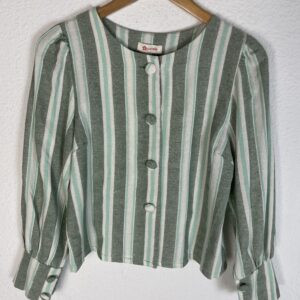 CHAQUETA RAYAS TONOS VERDES