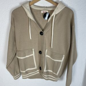 CHAQUETA PUNTO CAPUCHA CAMEL