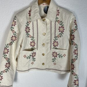 CHAQUETA BORDADA PUNTO DE CRUZ ACOLCHADA