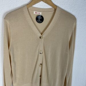 CHAQUETA HILO BEIG BASICA