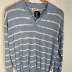 JERSEYR CUELLO POLO CELESTE Y BLANCO