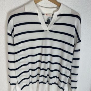 JERSEYRS CUELLO POLO HILO MARINO Y BLANCO