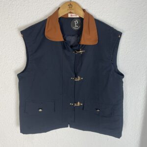 CHALECO IMPERMEABLE MARINO CUELLO MARRON