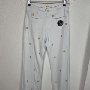 PANTALÓN BLANCO BORDADO BEIG