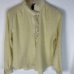 CAMISA CUADROS DETALLE PUNTILLA BEIG