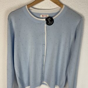 CHAQUETA CELESTE DETALLE DE BRILLITO