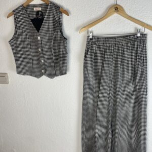 CONJUNTO VICHY MARINO CHALECO Y PANTALON