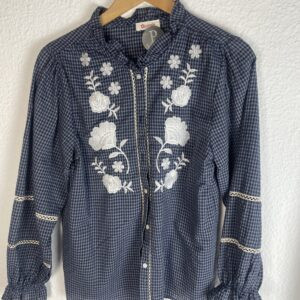 CAMISA CUADROS MARINO BORDADA