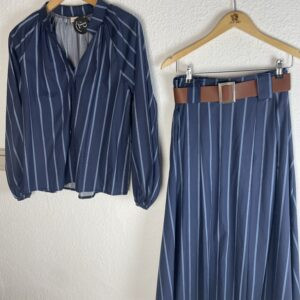 CONJUNTO FALDA Y CAMISA RAYAS