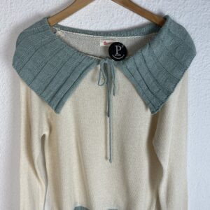 JERSEYRS CUELLO PLISADO BEIG Y AZUL