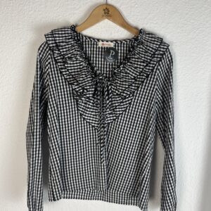 CAMISA VICHY NEGRA VOLANTES