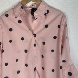 CAMISA ROSA LUNARES NEGRO