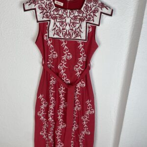 VESTIDO BORDADO ROJO BABEROLA