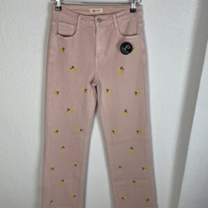 PANTALON ROSA BORDADO LIMONES
