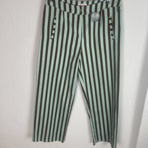 PANTALON RAYAS MARRON Y TURQUESA