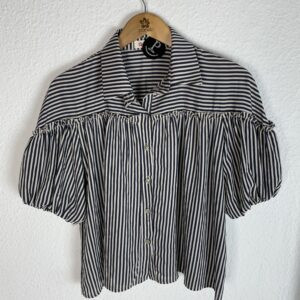 CAMISA RAYAS MANGAS ABULLONADAS