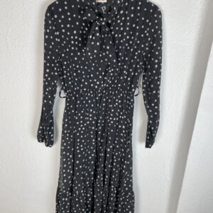 VESTIDO LUNARES NEGRO Y BLANCO LAZADA