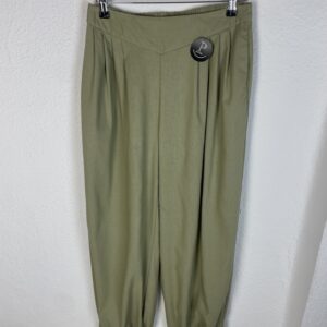 PANTALON RECOGIDO LINO VERDE