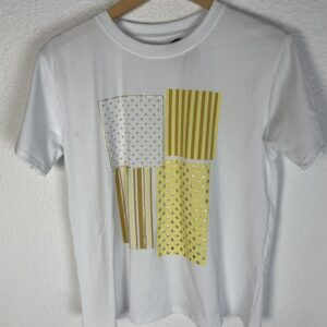 CAMISETA LUNARES Y RAYAS TONOS AMARILLOS