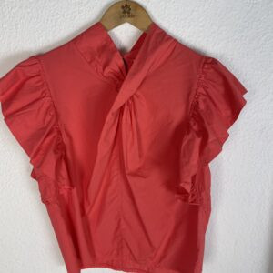 CAMISA CRUZADA VOLANTE CORAL