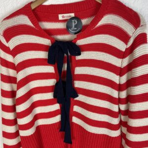 CHAQUETA HILO RAYAS LACITOS MARINO